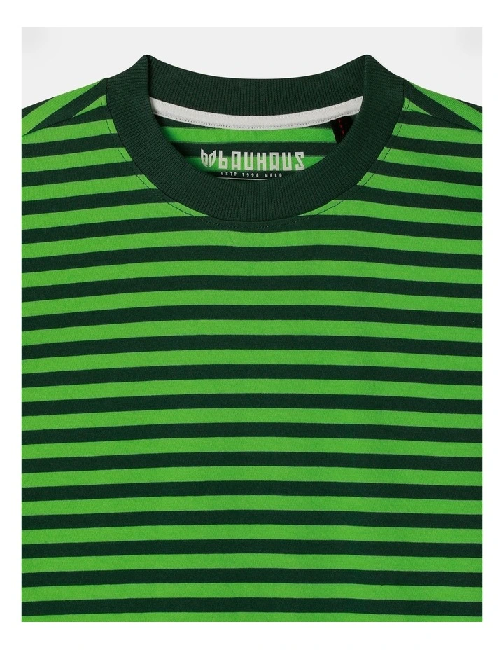 Long Sleeve Oversized 2Fer Tee in Green