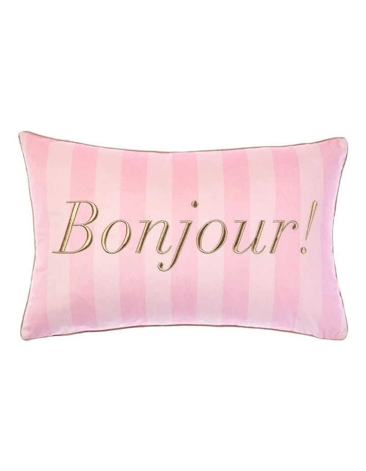 Bonjour Cushion 35x55cm in Rose
