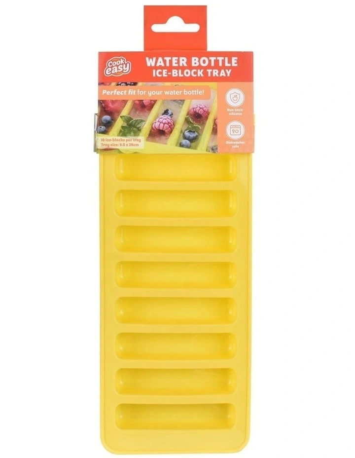 Silicone Water Bottle Ice Block Tray in Yellow