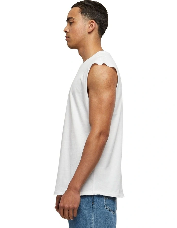 Open Edge Sleeveless Tee in White