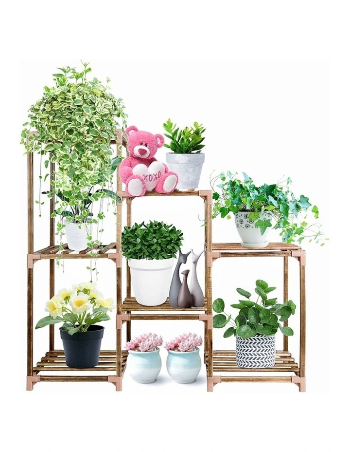 3 Tiers 7 Potted Wood Plant Stand in Multi