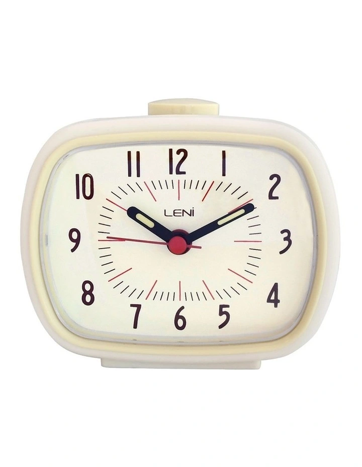 Retro Analogue Standing Alarm Clock 6x11x9cm in Ivory