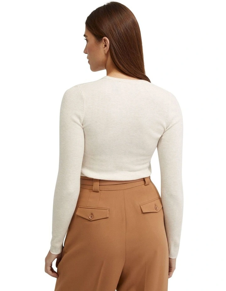 Jada Skinny Rib Knit in Cream
