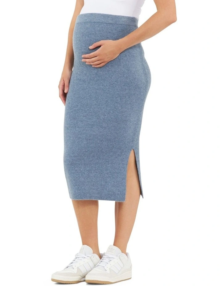 Dani Knit Skirt in Denim Marle