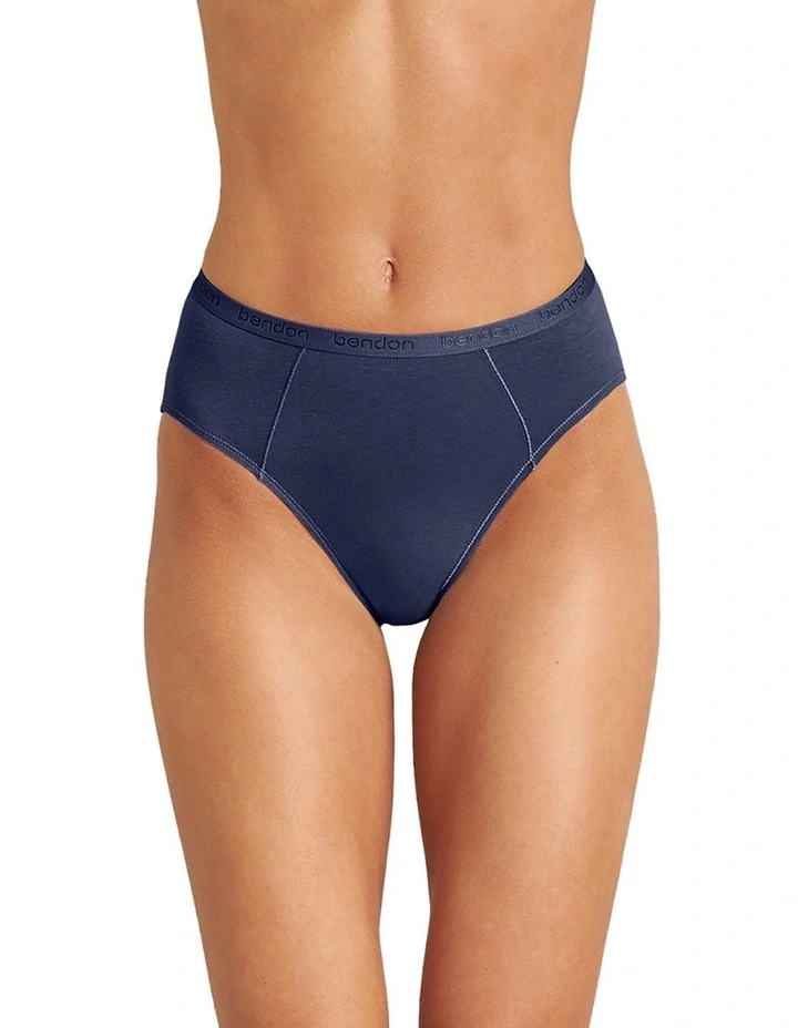 Body Cotton High Cut Brief in Medieval Blue
