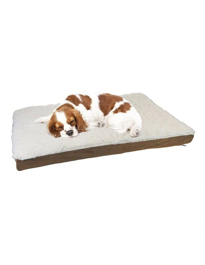 75x50cm Orthopedic Pet Bed Brown Suede