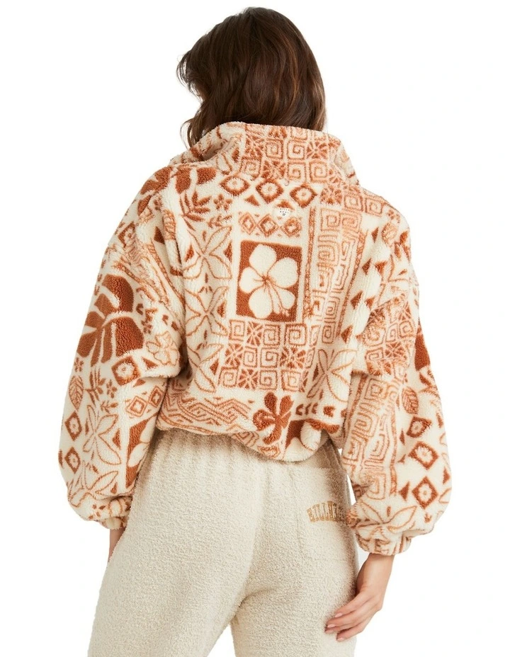 Totally Tiki Half Zip Fleece in Brown