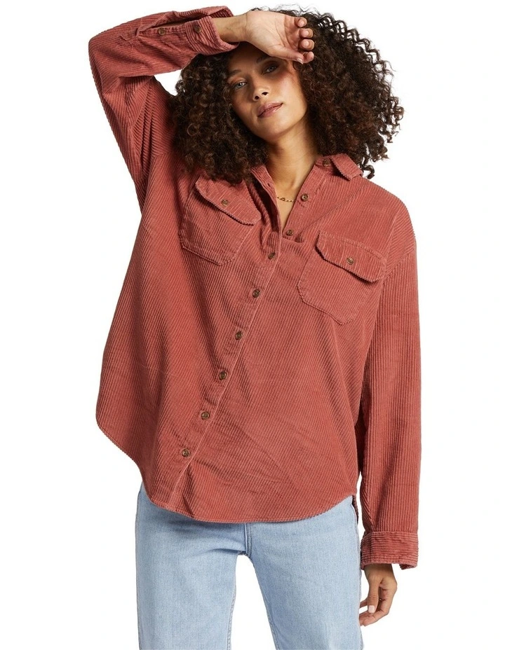 So Stoked Shirt in Deep Sienna