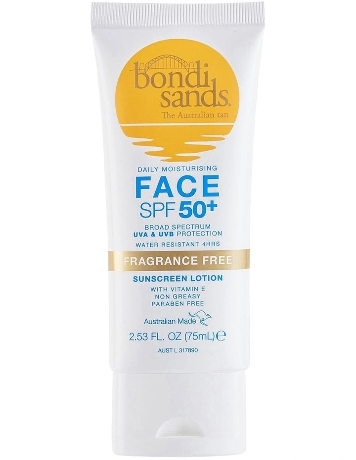 SPF 50+ Fragrance Free Face Sunscreen Lotion 75ml