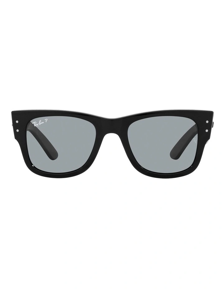 Mega Wayfarer Polarised Sunglasses in Black