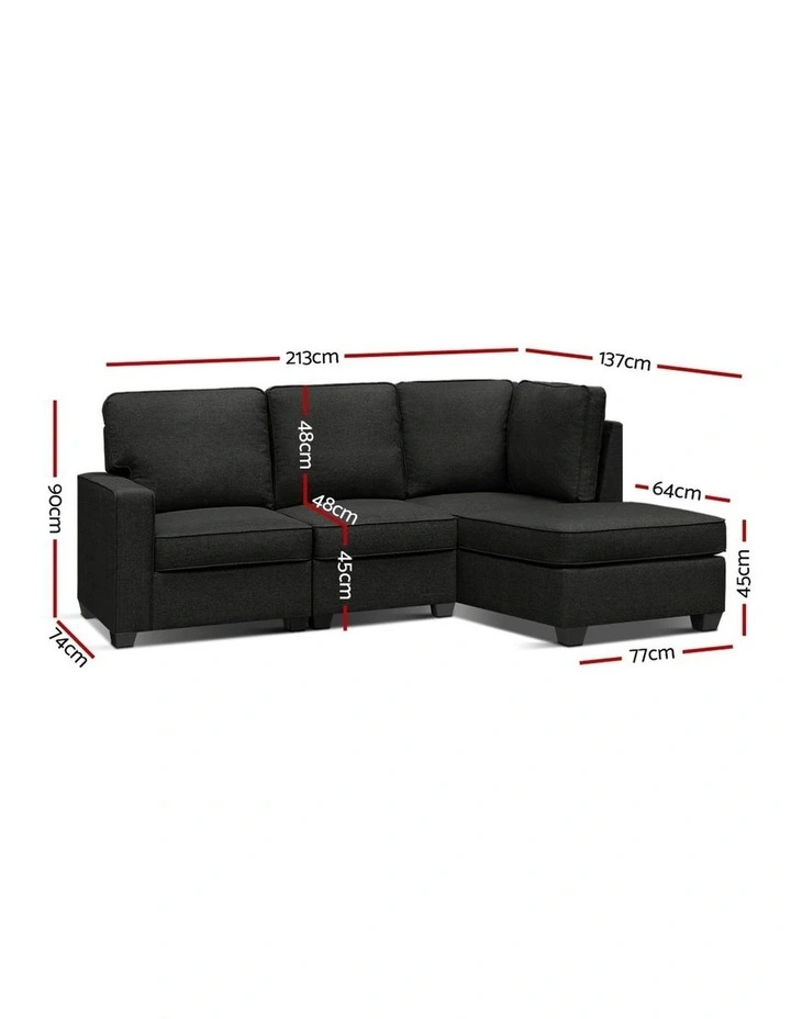 Sofa Lounge Set 4 Seater Modular Chaise