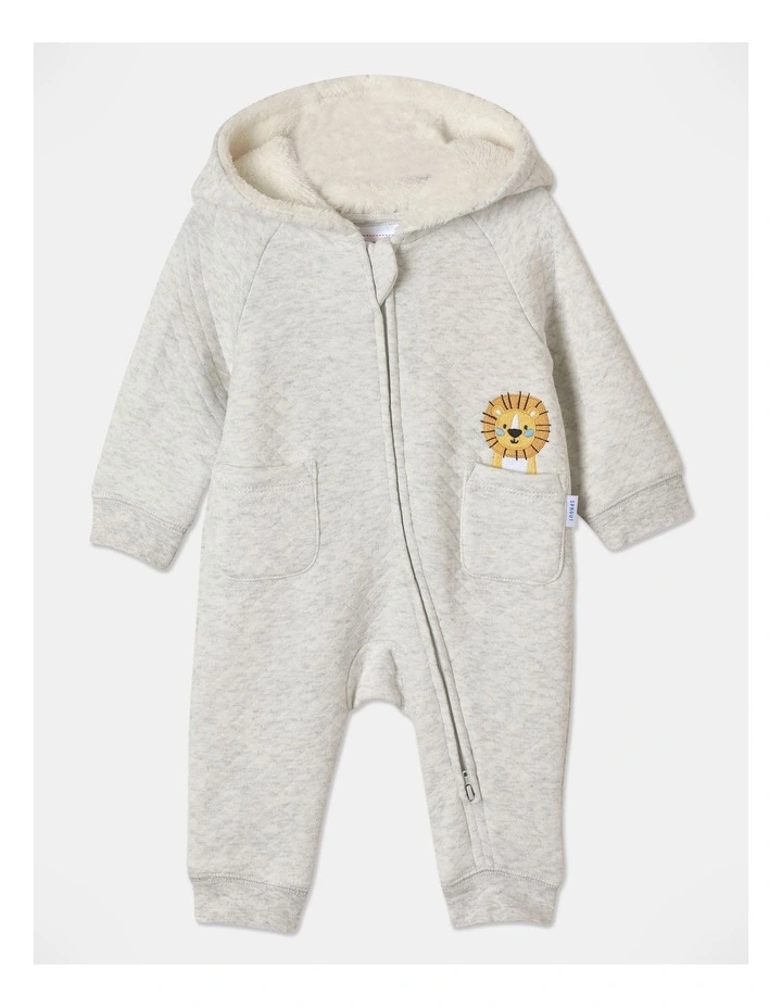 Quilted Coverall in Grey Marle