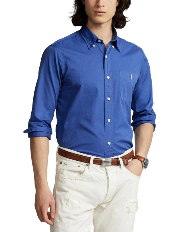 Classic Fit Featherweight Twill Shirt in Blue