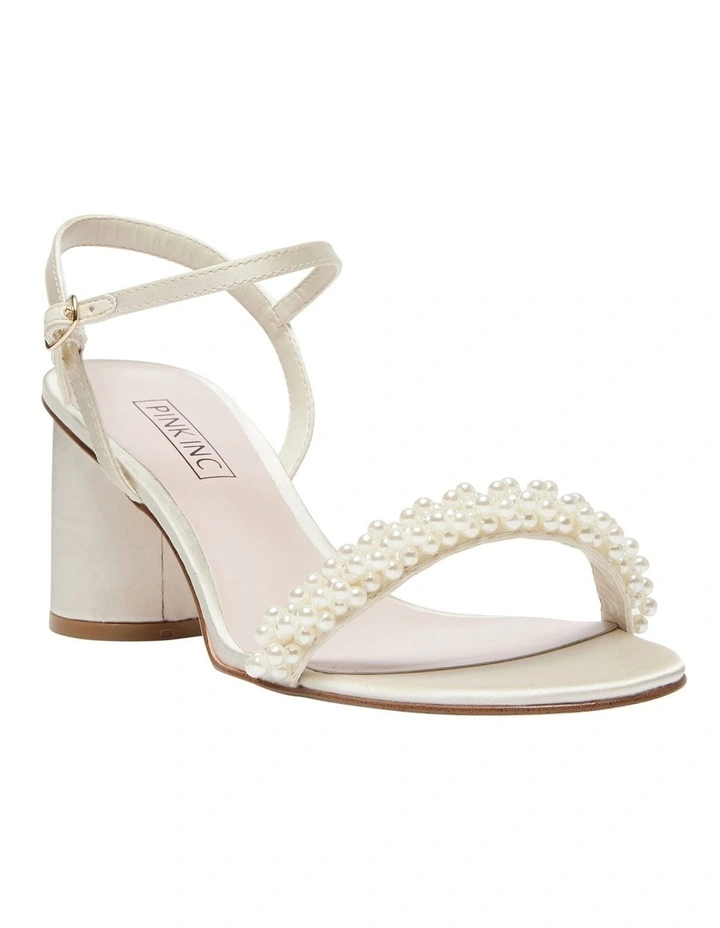 Stella Sandals in Ivory Satin