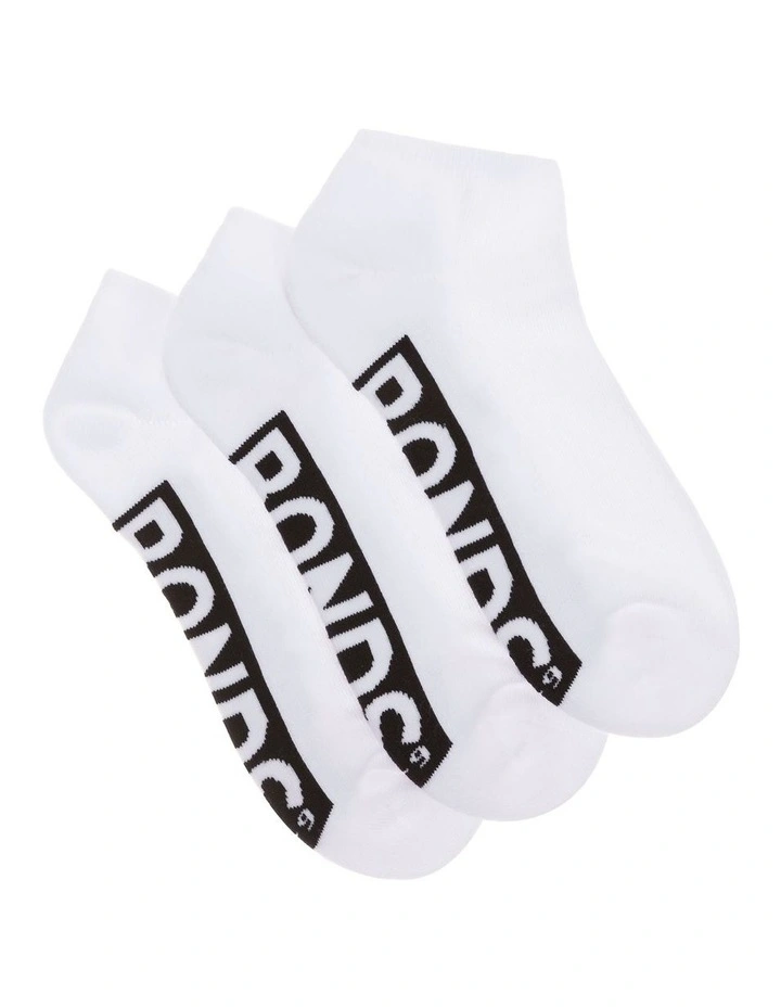 Logo Low Cut Socks 3 Pack in White