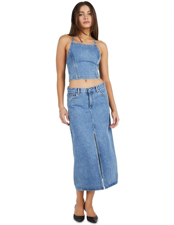 99 Low Maxi Skirt in Mid Vintage Blue