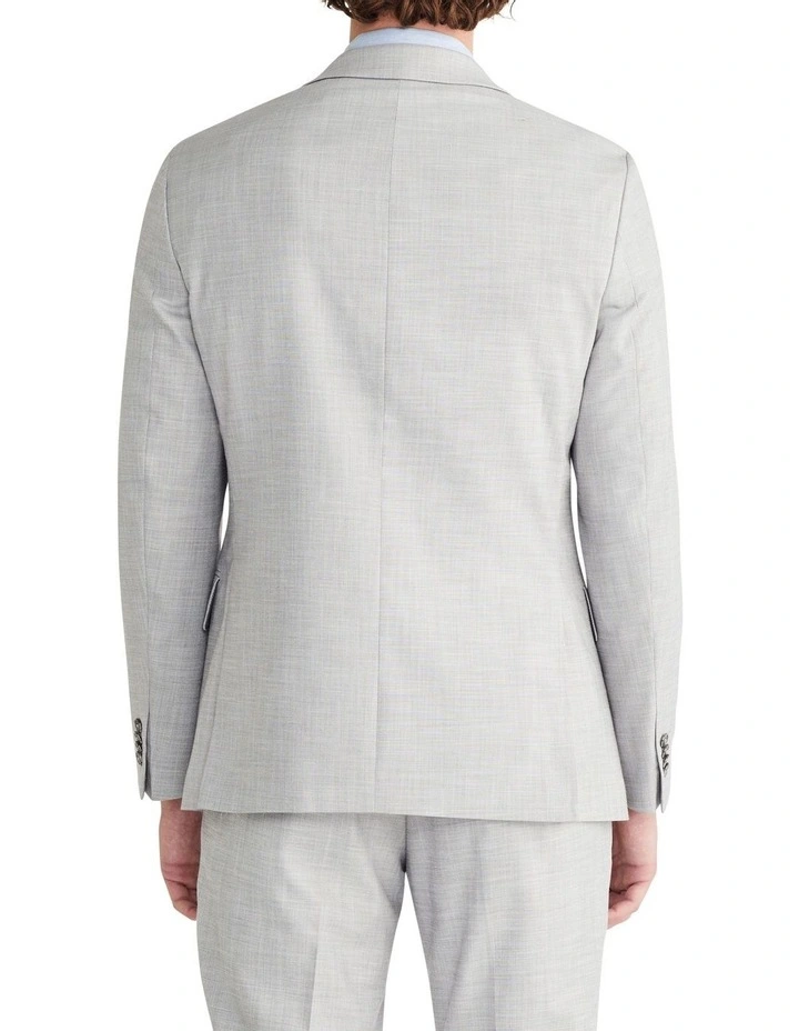 Sharkskin Slim Suit Jacket in Plain Grey