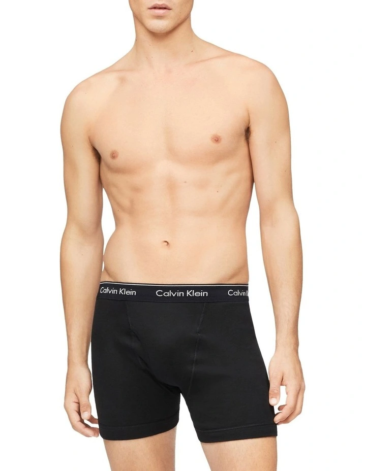 Cotton Classics Boxer Brief 3 Pack in Black