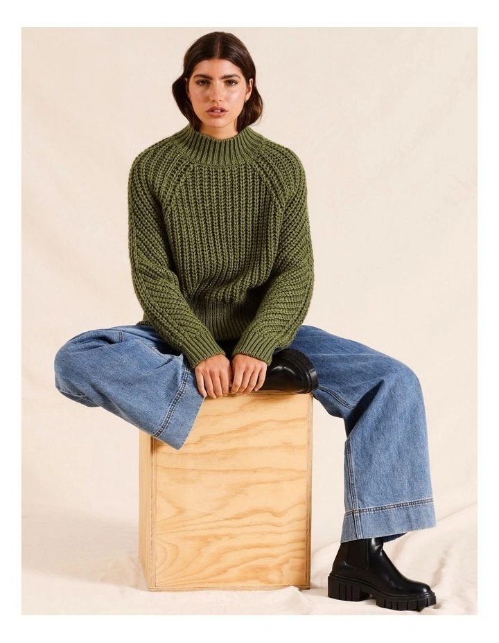 Chunky Jumper in Khaki