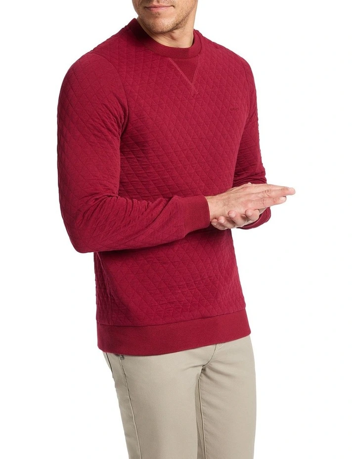 Dane Quilted Sweatshirt in Merlot