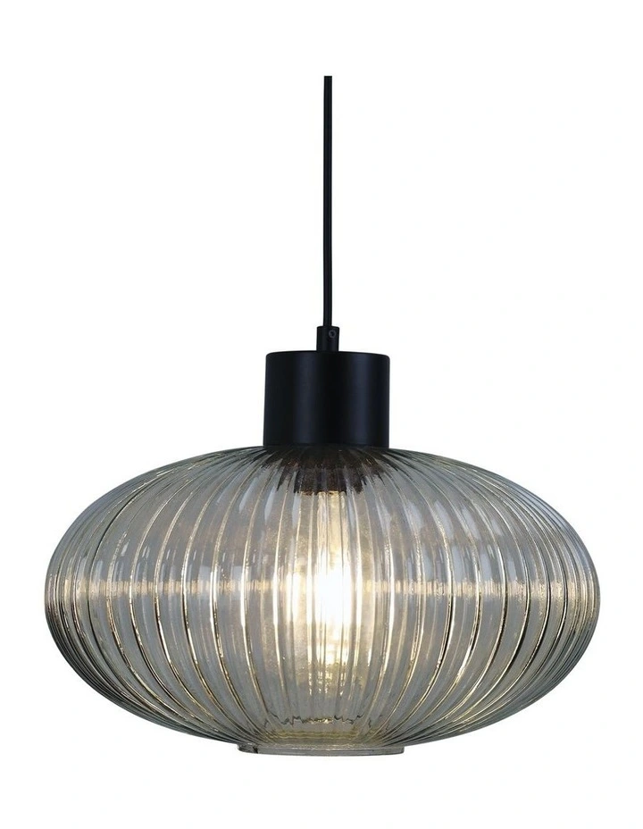 Miller Pendant Light Clear 30cm Black