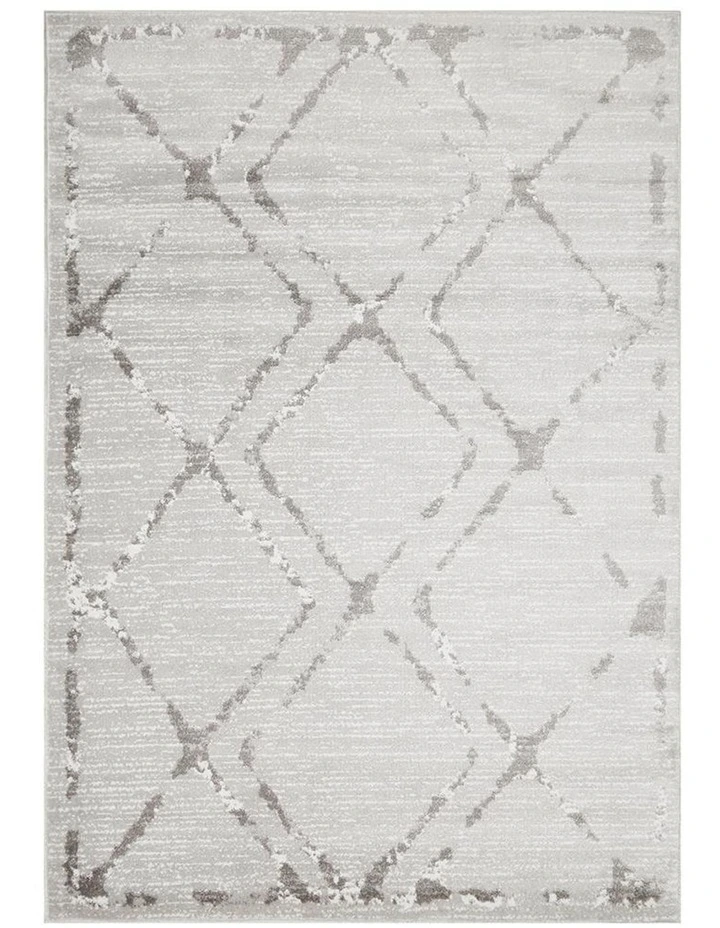 Kendall Contemporary Diamond Rug Silver Grey