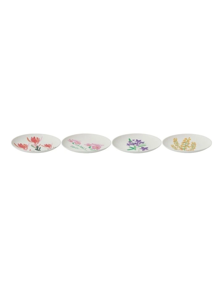 Wildflowers Bamboo Plate 20cm Set of 4 in Assorted