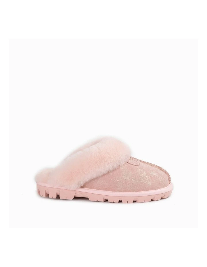 Coquette Foil Print Slipper in Pink