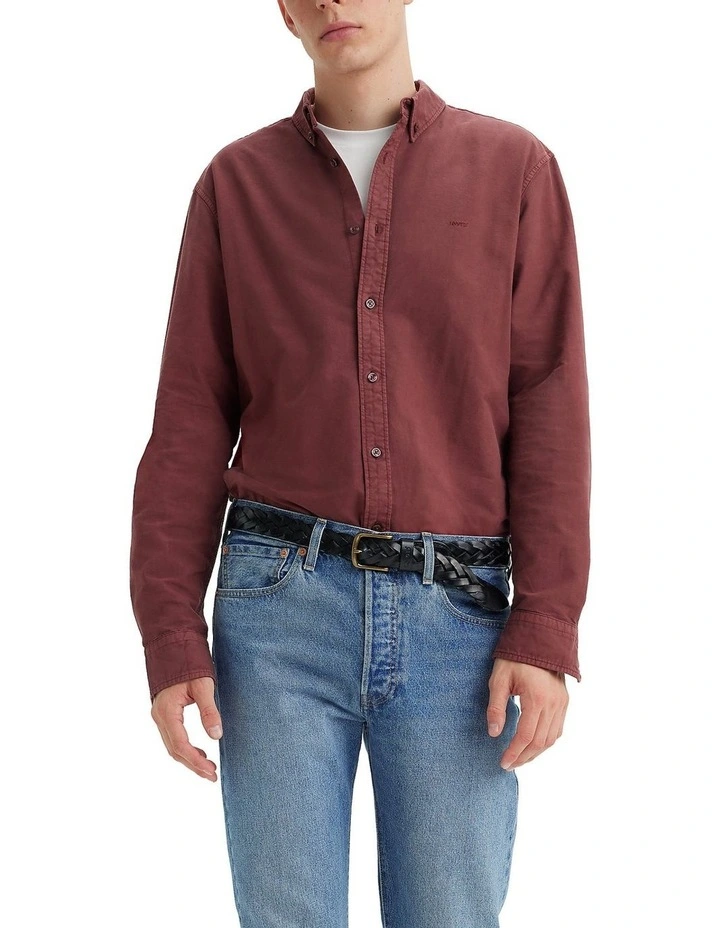 Authentic Button-Down Shirt in Red Mahogany