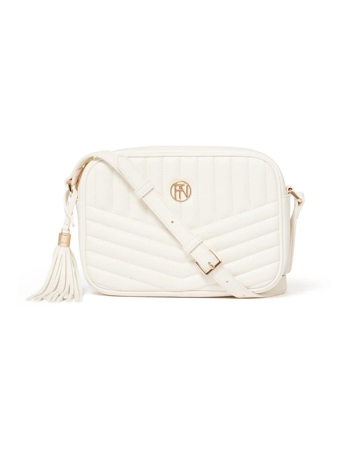 Signature Quinn Quilted Camera Bag in White