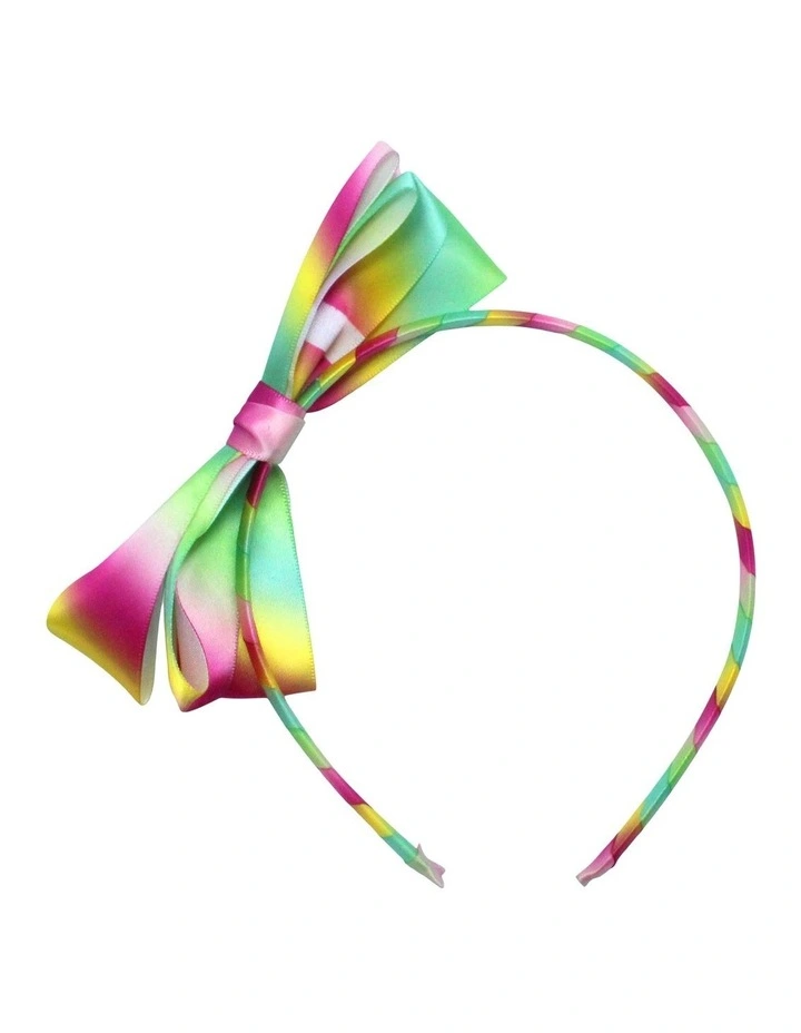 Top Bow Rainbow Alice Band in Multi
