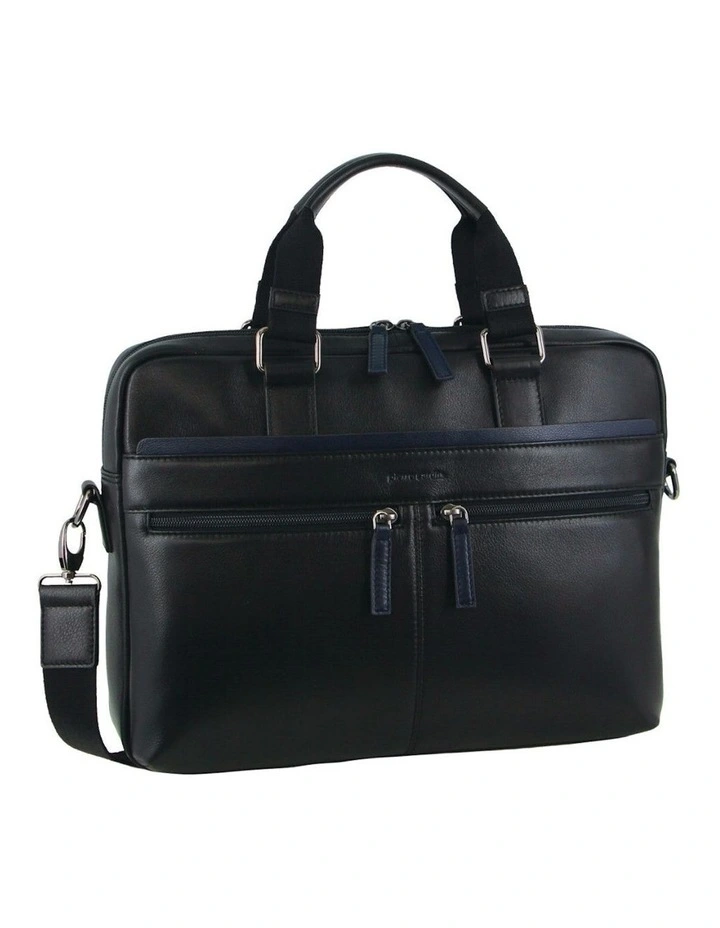 Leather Business Laptop Bag in Black