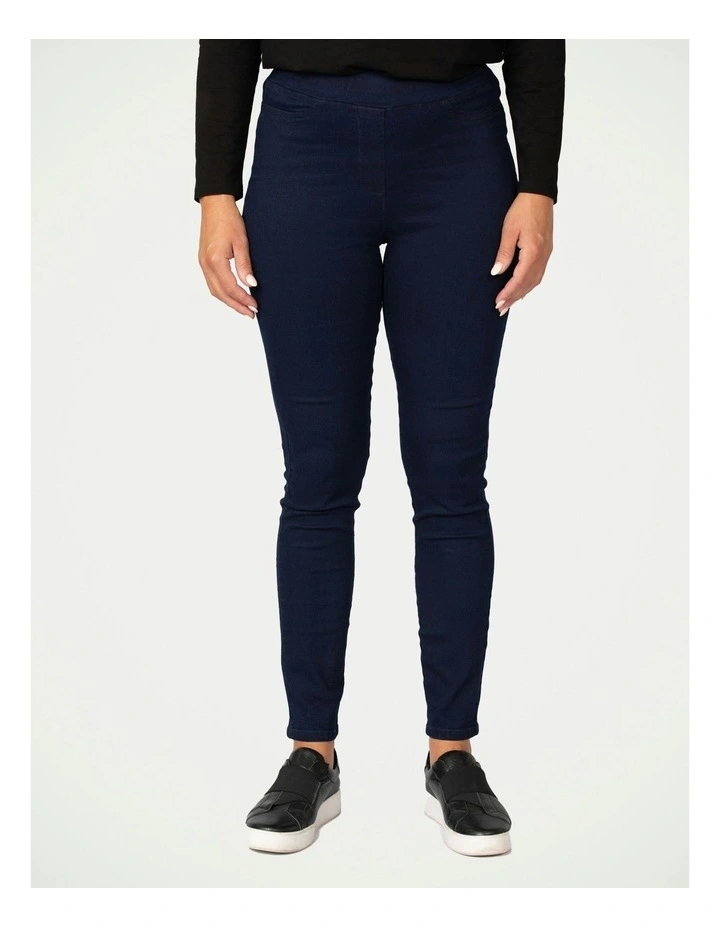 Suzy Stretch Long Pull On Jeans in Blue