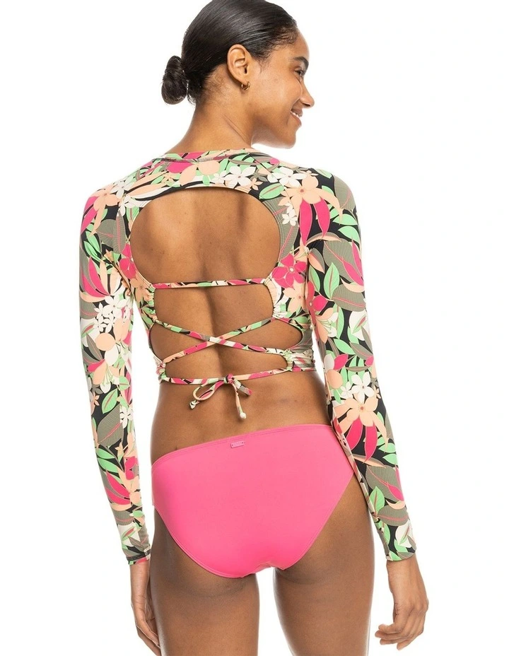 Printed Long Sleeve One Piece Swimsuit in Anthracite Palmsongs