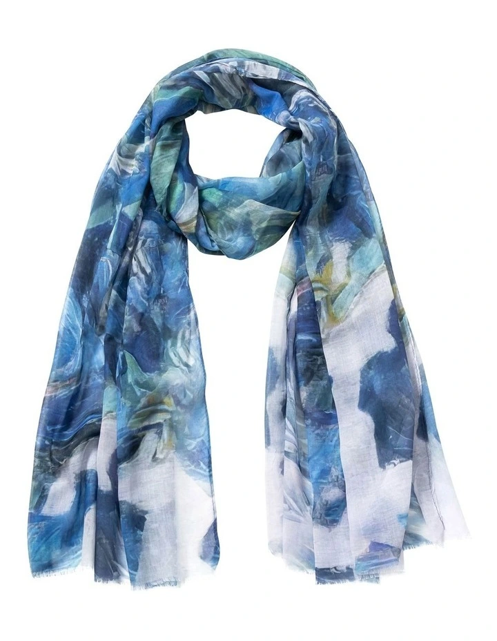 Floral Scarf in Blue