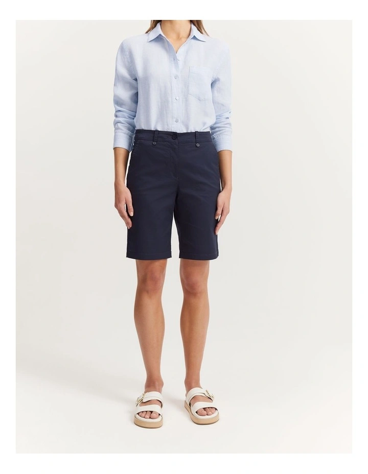 Australian Cotton Twill Walk Short in Ink