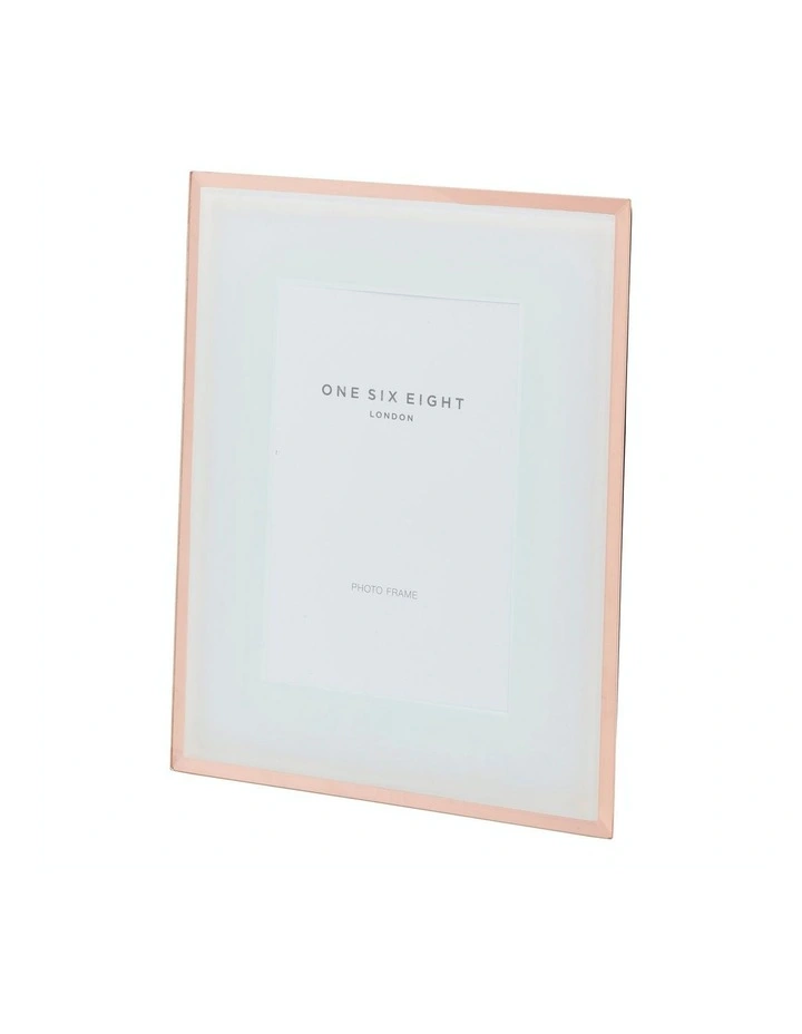 Glass Photo Frame 7x5 White/Rose Gold