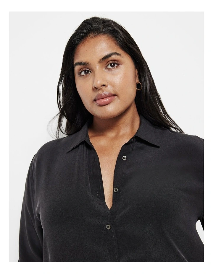 The Refined Silk Shirt in Black