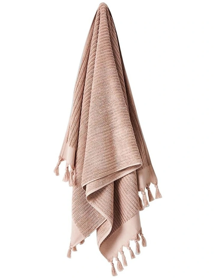 Paros Rib Bath Towel Range in Shell