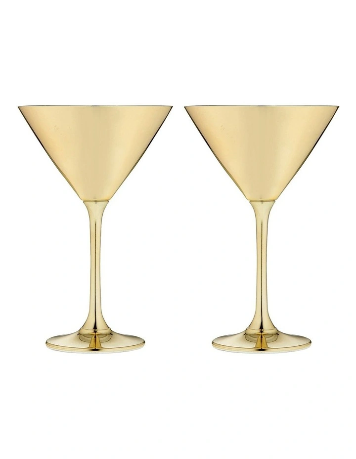 Aurora Martini Glass 2 Pack in Gold