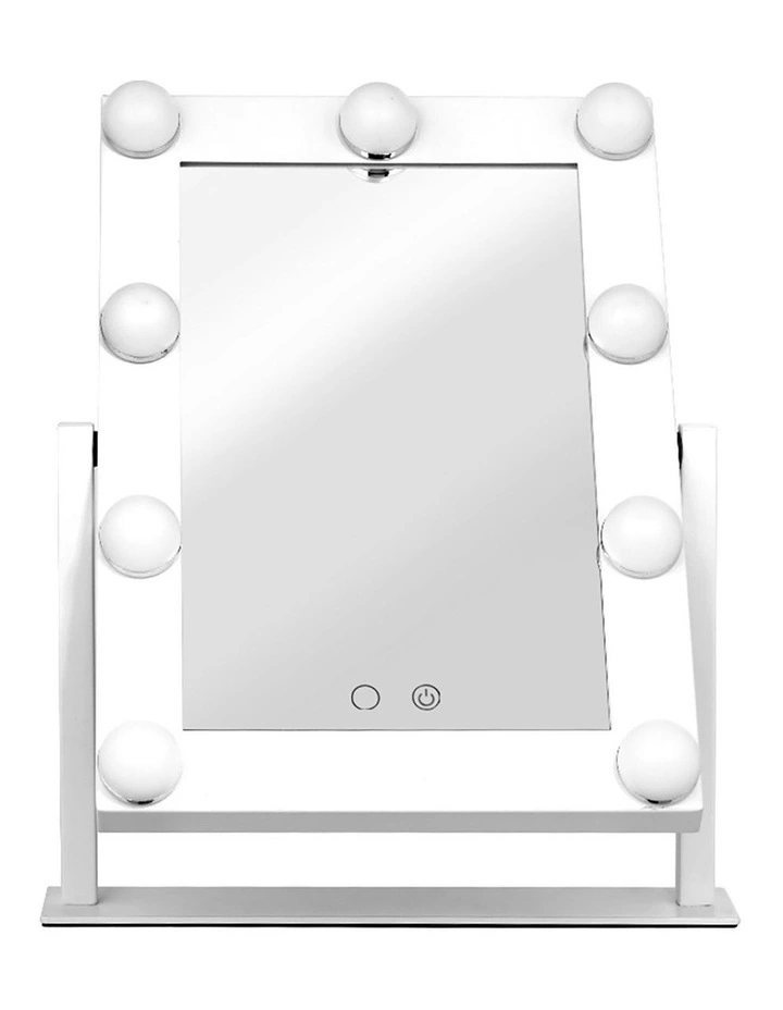 LED Standing Makeup Mirror in White