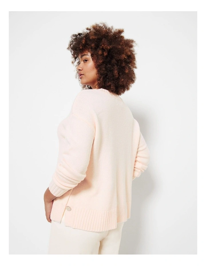 Luxe Crew Neck Knit in Soft Pink