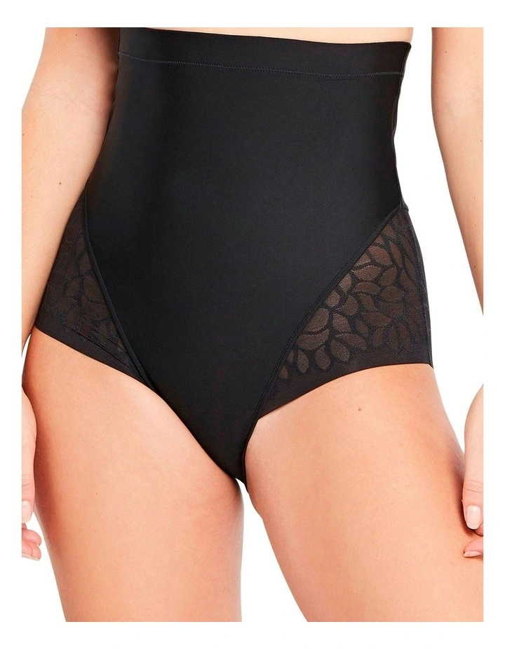 Perfect Curves Ultra High Waist Lace Shaping Brief in Black