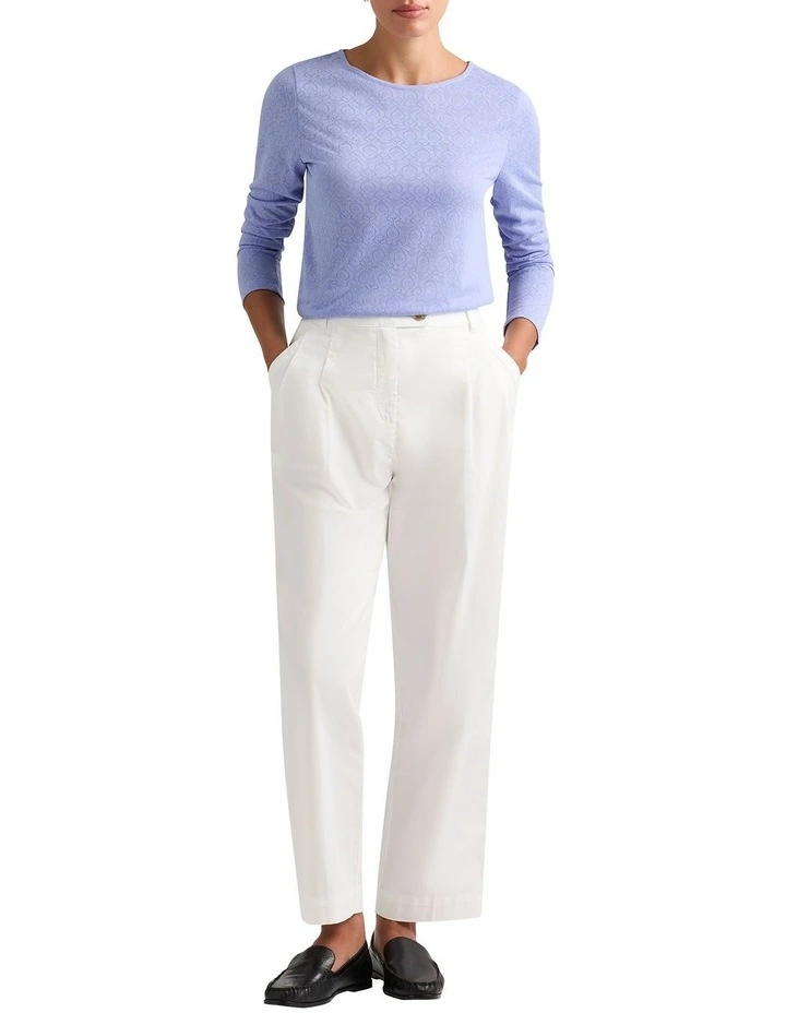 Mira Brushed Cotton Pant in White