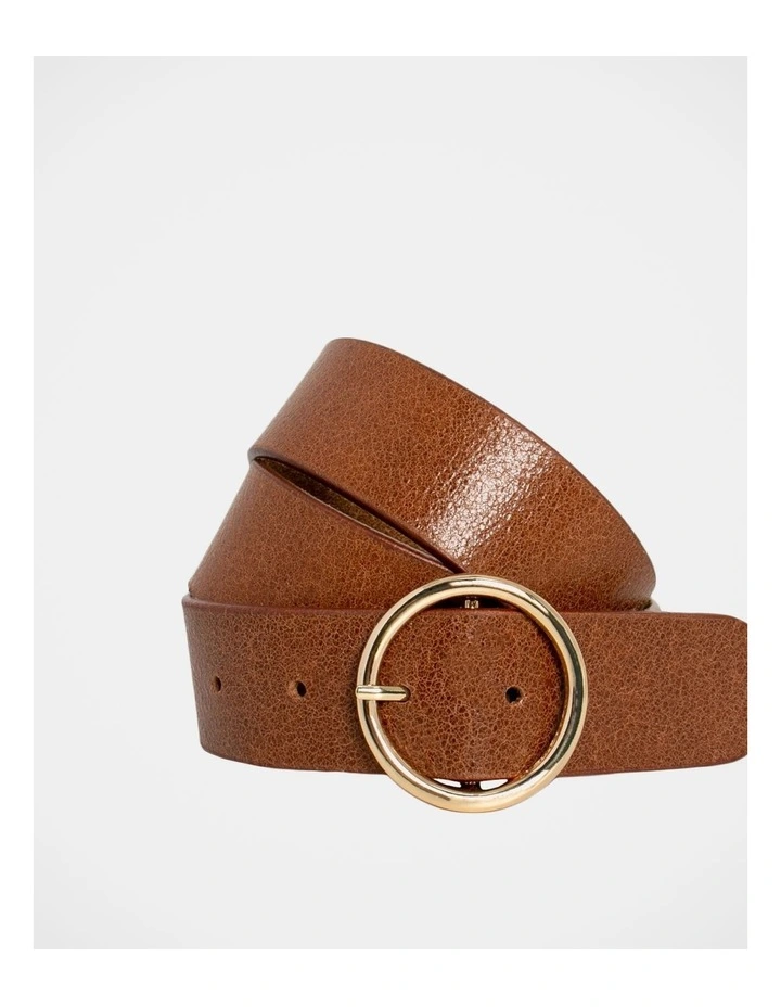 Naomi Leather Belt in Tan