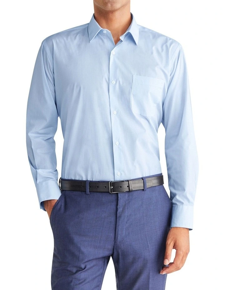 Square Print Classic Shirt 1 Col in Sky
