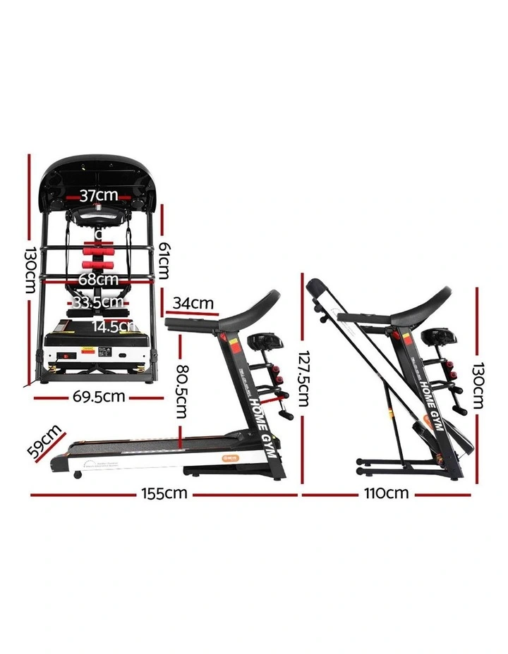 Electric Treadmill Home Gym Fitness Exercise Machine With Massager 450mm