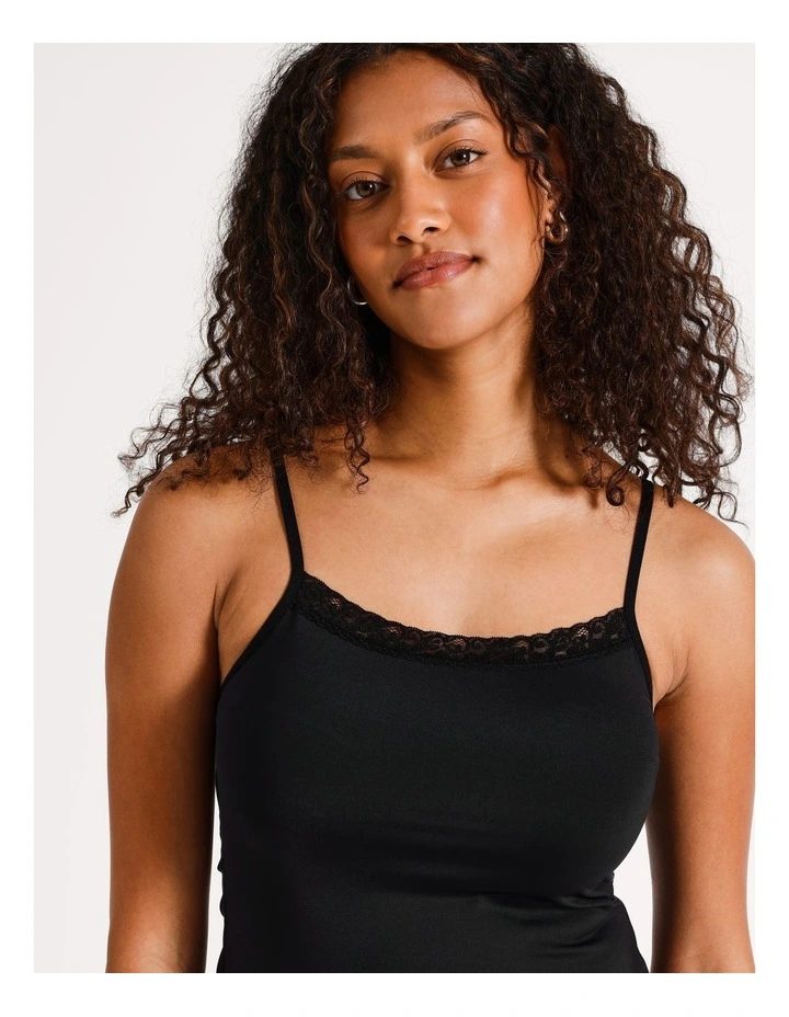 Smooth Lace Cami in Black