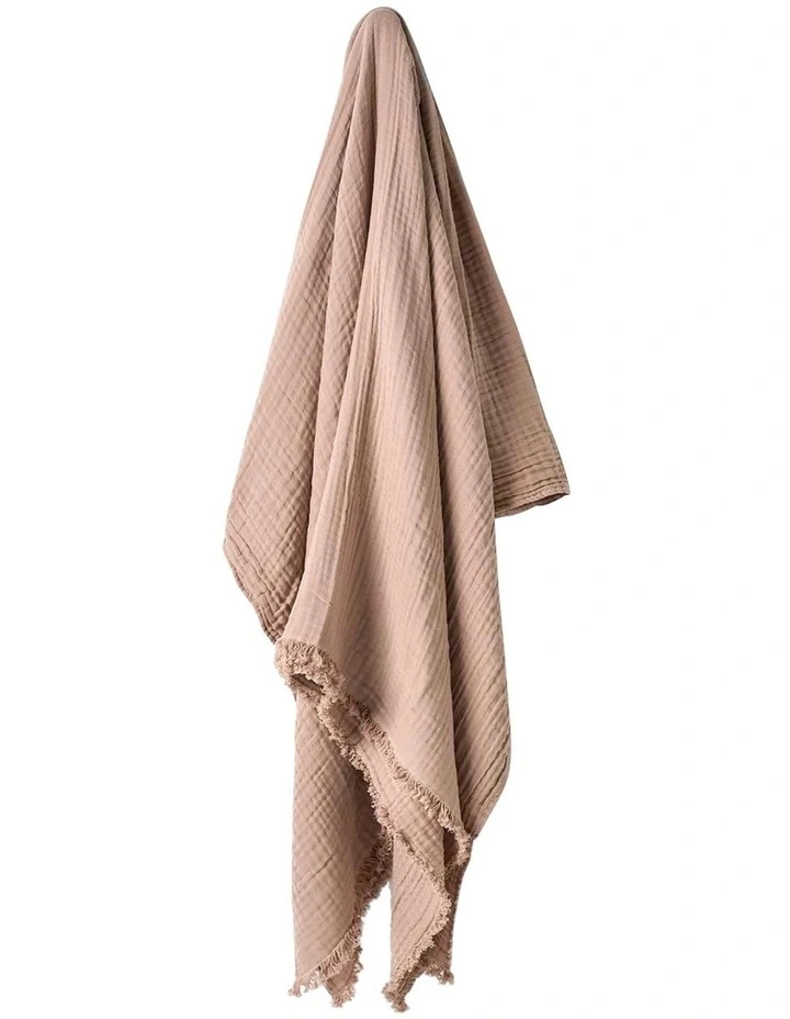 Crinkle Throw in Pink Clay