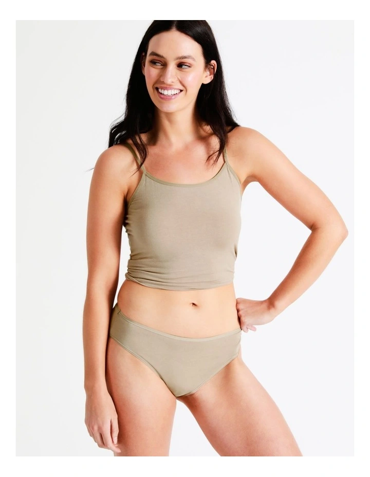 Modal High Cut Brief in Beige